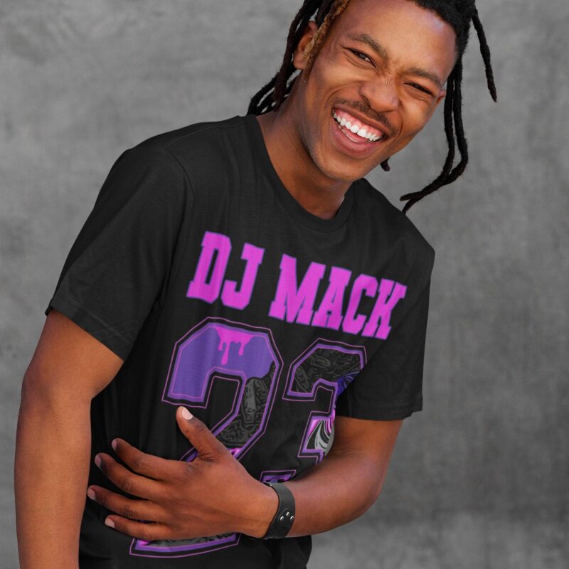 Custom Name Number 23 Unisex Sneaker T shirt Made for Air Foamposite One Purple Camo Matching Outfits 1