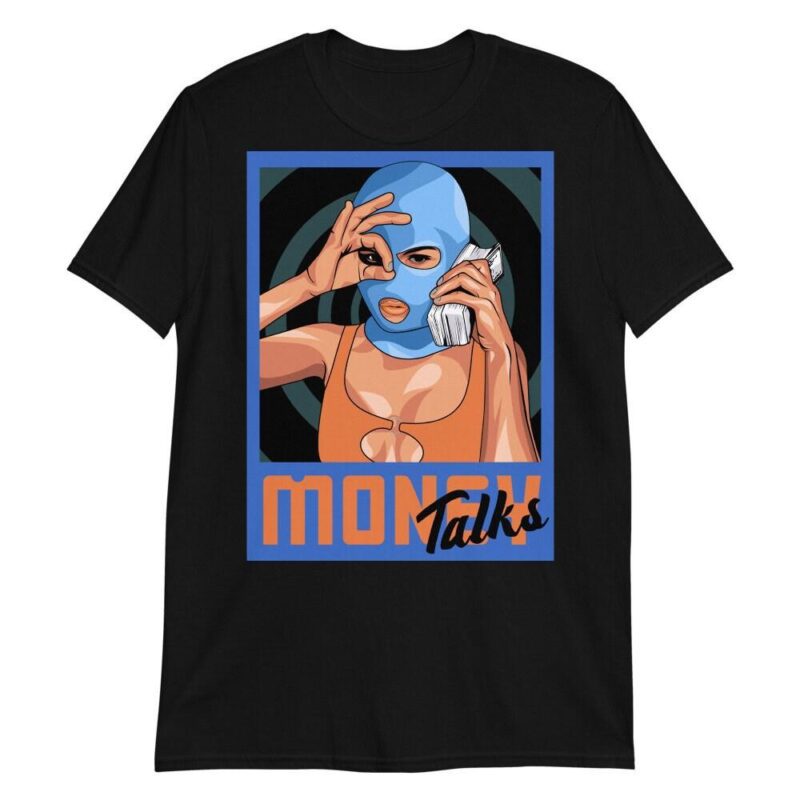 Custom shirt made to match Yeezy Boost 700 Bright Blue T Shirt Money Talks Matching Outfits 2