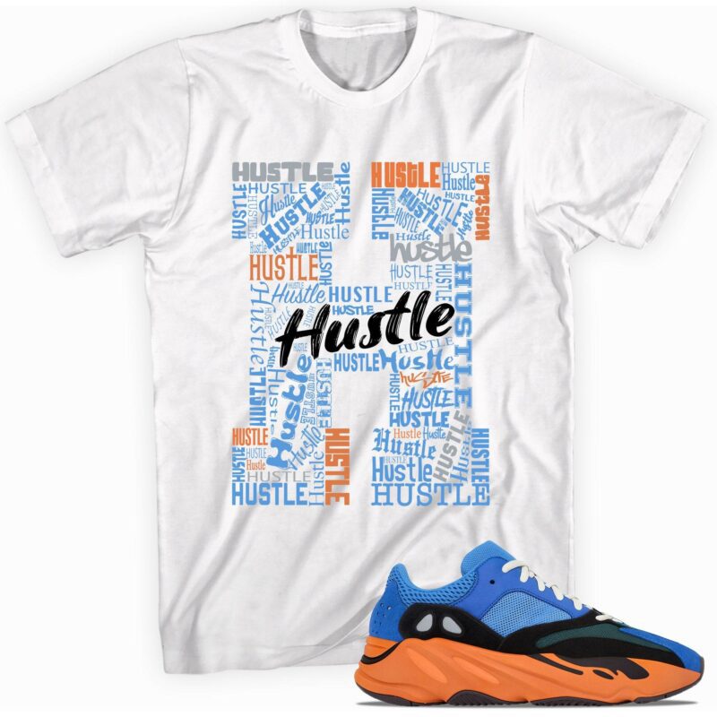 Custom tee made for Yeezy Boost 700 Bright Blue T Shirt H for Hustle Matching Outfits 1
