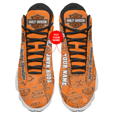 Harley Davidson Air Jordan 13 Custom Sneakers For Fans JD13001 1