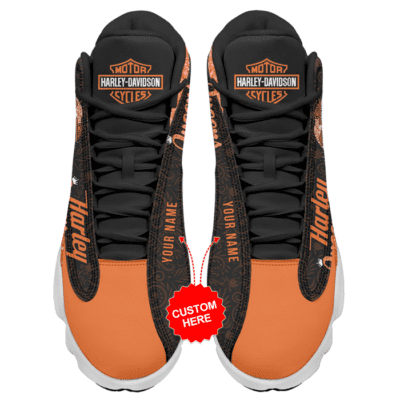 Harley Davidson Air Jordan 13 Custom Sneakers For Fans JD13032 2