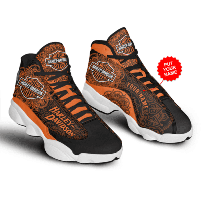 Harley Davidson Air Jordan 13 Custom Sneakers For Fans JD13396 1