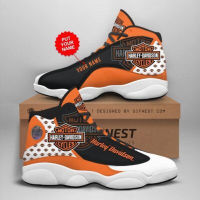 Harley Davidson Air Jordan 13 Custom Sneakers For Fans JD13397
