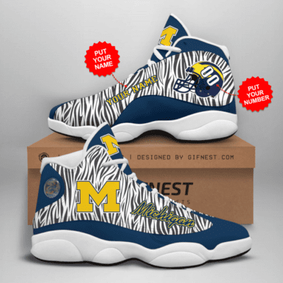 Michigan Wolverines Air Jordan 13 Custom Sneakers For Fans JD13140