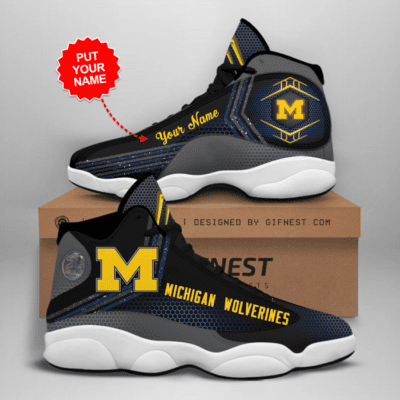 Michigan Wolverines Air Jordan 13 Custom Sneakers For Fans JD13143