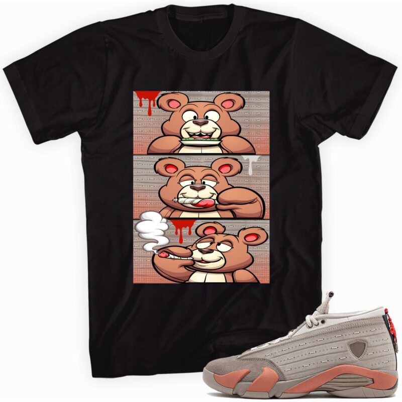 Roll It Lick It Smoke It Bear Sneaker T-Shirt Made for Jordan 14 Retro Low Clot X Terracotta Matching Outfits