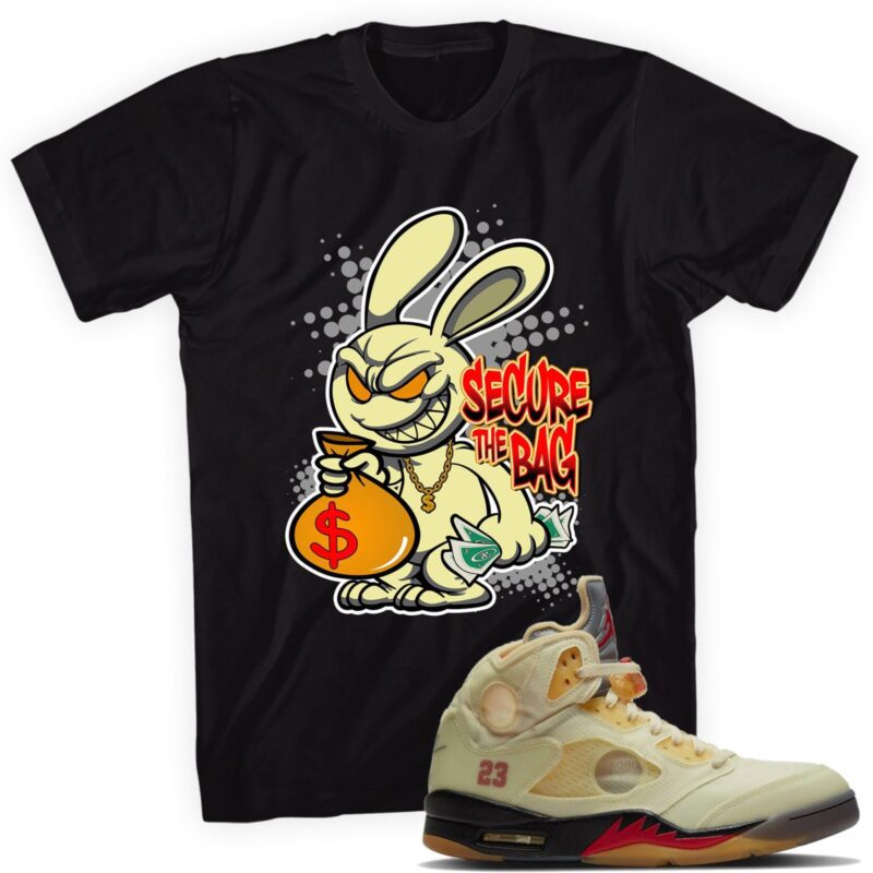 Secure the Bag Rabbit Sneaker T-Shirt Made for Air Jordan 5 Retro Off White Sail Matching Outfits
