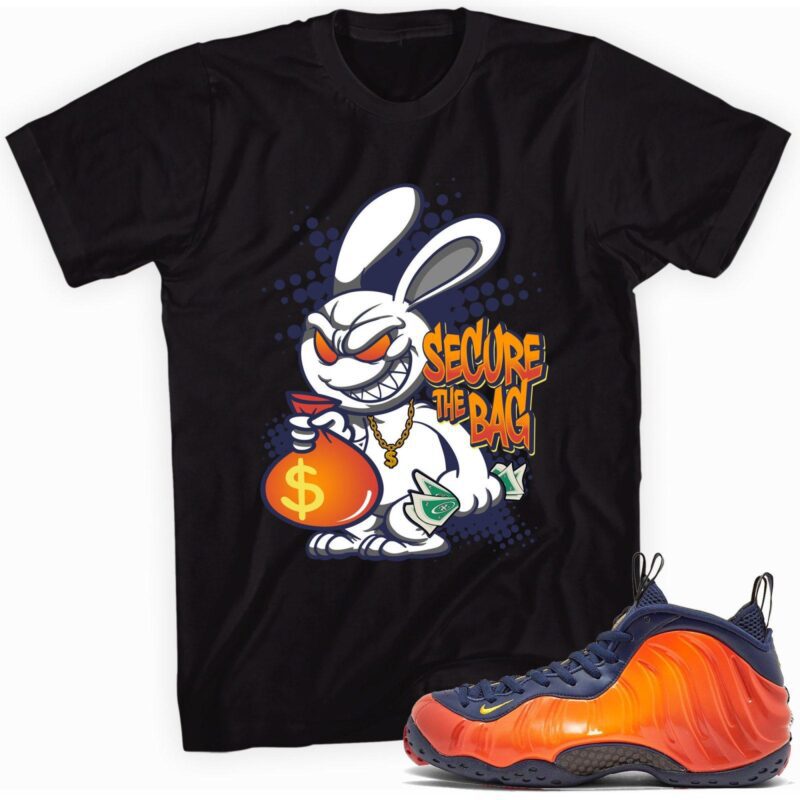 Secure the Bag Sneaker T Shirt Made for Air Foamposite One Blue Void Rugged Orange Matching Outfits 1