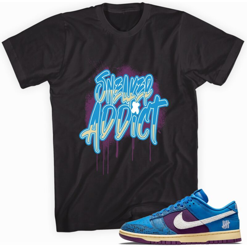 Sneaker Addict Adult Unisex Sneaker T Shirt Made to Match Dunk Low Undefeated 5 On It Dunk vs. AF1 1