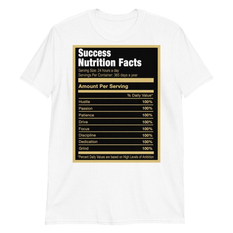 Success Nutrition Facts Adult Unisex Sneaker Shirt Made For Air Jordan 1 Retro High Pollen 2