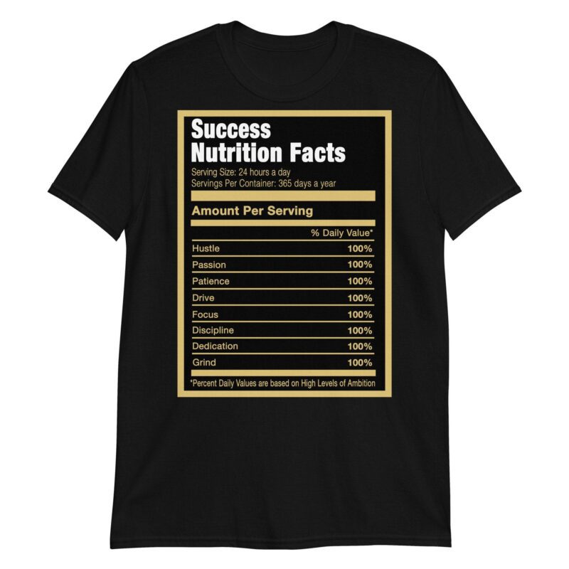 Success Nutrition Facts Adult Unisex Sneaker Shirt Made For Air Jordan 1 Retro High Pollen 3