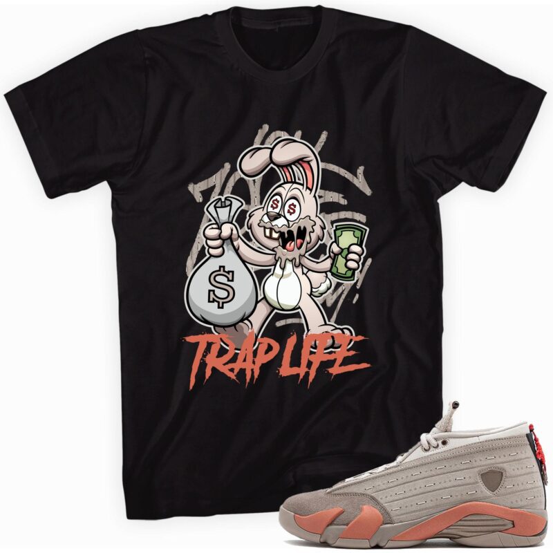Trap Rabbit Sneaker T Shirt Made for Air Jordan 14 Retro Low Clot X Terracotta Matching Outfits 1