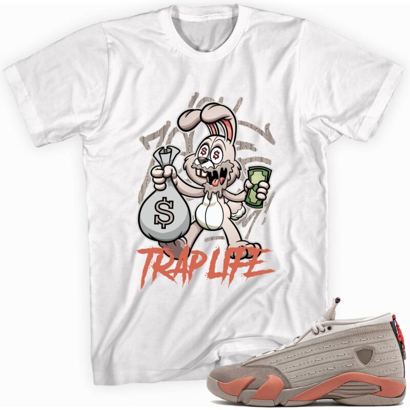 Trap Rabbit Sneaker T-Shirt Made for Air Jordan 14 Retro Low Clot X Terracotta Matching Outfits