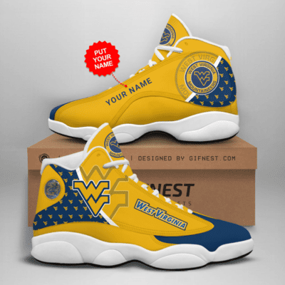 West Virginia Mountaineers Air Jordan 13 Custom Sneakers For Fans JD13093