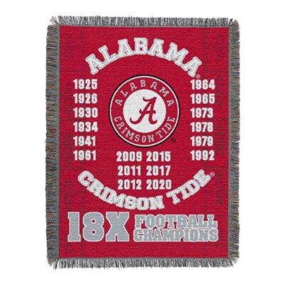 Alabama Crimson Tide Commemorative Woven Tapestry Throw Blanket