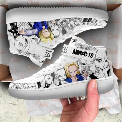 Android 18 Sneakers Air Mid Custom Dragon Ball Anime Shoes Mix Manga 3 Android 18 Sneakers Air Mid Custom Dragon Ball Anime Shoes Mix Manga 3