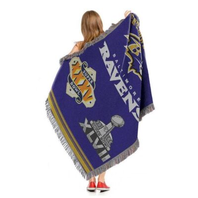 Baltimore Ravens NFL Commemorative Woven Tapestry Throw Blanket 3