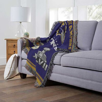 Baltimore Ravens NFL Commemorative Woven Tapestry Throw Blanket 4