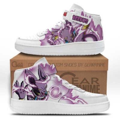 Beerus Sneakers Air Mid Custom Dragon Ball Anime Shoes for Otaku