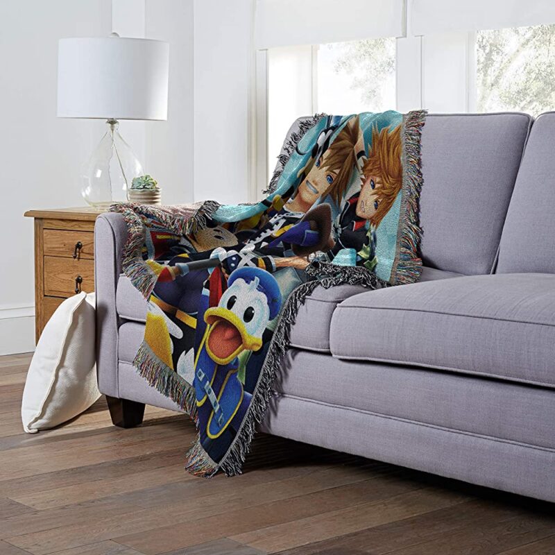 Disneys Kingdom Hearts Ready For The Road Woven Tapestry Throw Blanket 4