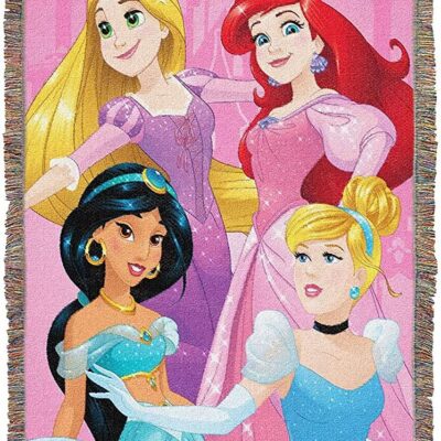 Disney's Princesses "Born To Rule" Woven Tapestry Throw Blanket