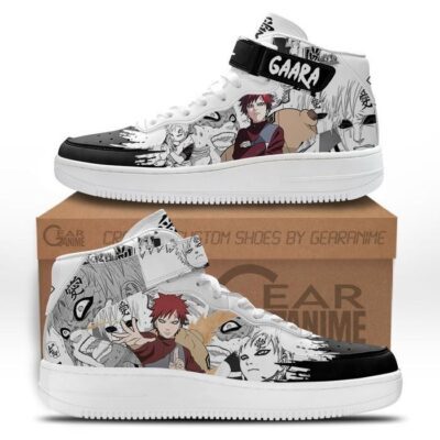 Gaara Sneakers Air Mid Custom Anime Shoes Mix Manga for Otaku