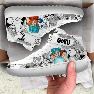 Goku Super Saiyan Blue Sneakers Air Mid Dragon Ball Shoes Mix Manga 3 Goku Super Saiyan Blue Sneakers Air Mid Dragon Ball Shoes Mix Manga 3