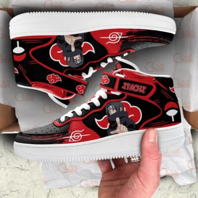 Itachi Uchiha Sneakers Air Mid Custom Akatsuki Anime Shoes for Otaku 3