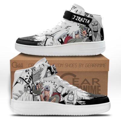 Jiraiya Sneakers Air Mid Custom Anime Shoes Mix Manga for Otaku