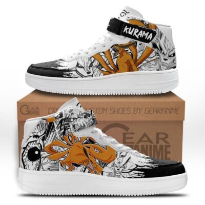 Kurama Sneakers Air Mid Custom Anime Shoes Mix Manga for Otaku