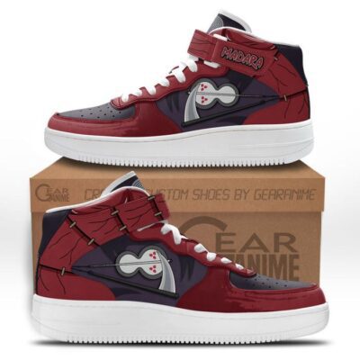 Madara Uchiha Weapon Sneakers Air Mid Custom Anime Shoes for Otaku