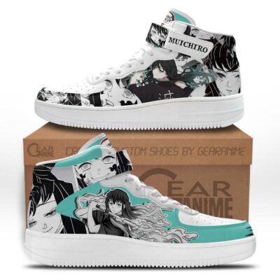 Muichiro Tokito Sneakers Air Mid Demon Slayer Anime Shoes Mix Manga