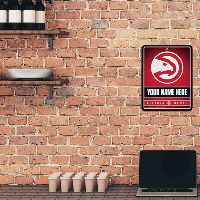 NBA Atlanta Hawks Personalized Custom Metal Parking Sign Wall Decor Indoor Ourdoor 2