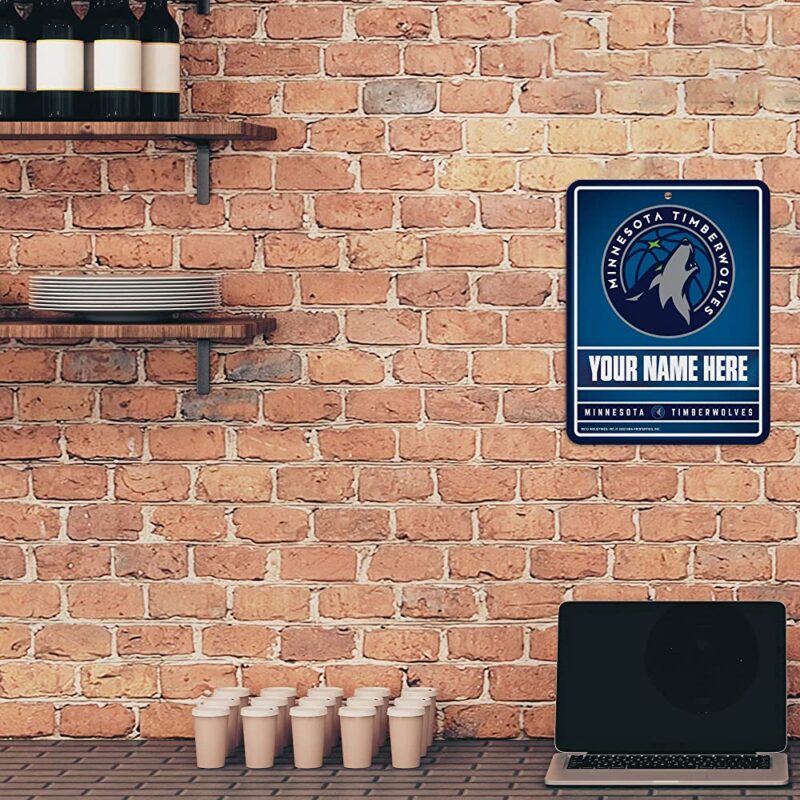 NBA Minnesota Timberwolves Personalized Custom Metal Parking Sign Wall Decor Indoor Ourdoor 2