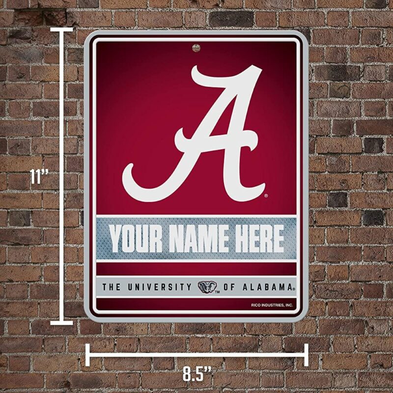 NCAA Alabama Crimson Tide Personalized Custom Metal Parking Sign Wall Decor Indoor Ourdoor 5