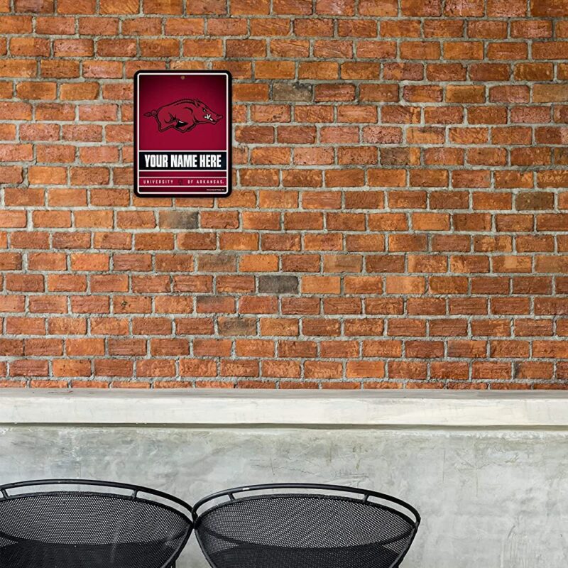 NCAA Arkansas Razorbacks Personalized Custom Metal Parking Sign Wall Decor Indoor Ourdoor 1