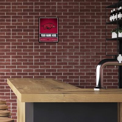 NCAA Arkansas Razorbacks Personalized Custom Metal Parking Sign Wall Decor Indoor Ourdoor 3