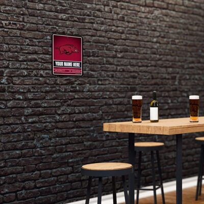 NCAA Arkansas Razorbacks Personalized Custom Metal Parking Sign Wall Decor Indoor Ourdoor 4