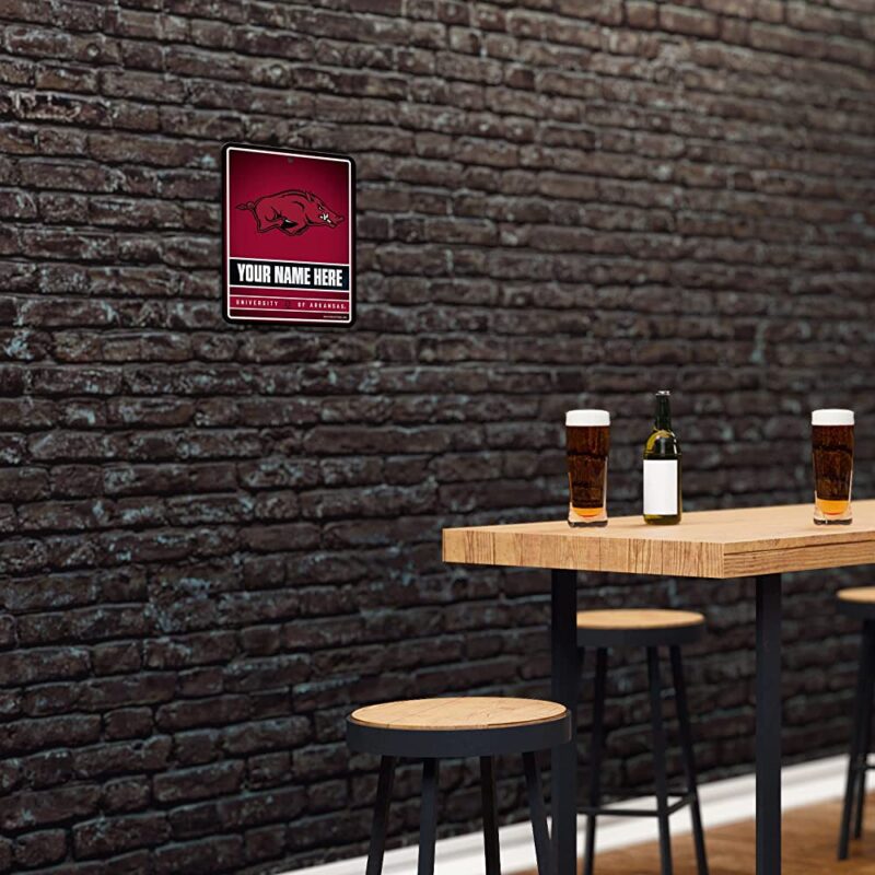 NCAA Arkansas Razorbacks Personalized Custom Metal Parking Sign Wall Decor Indoor Ourdoor 4