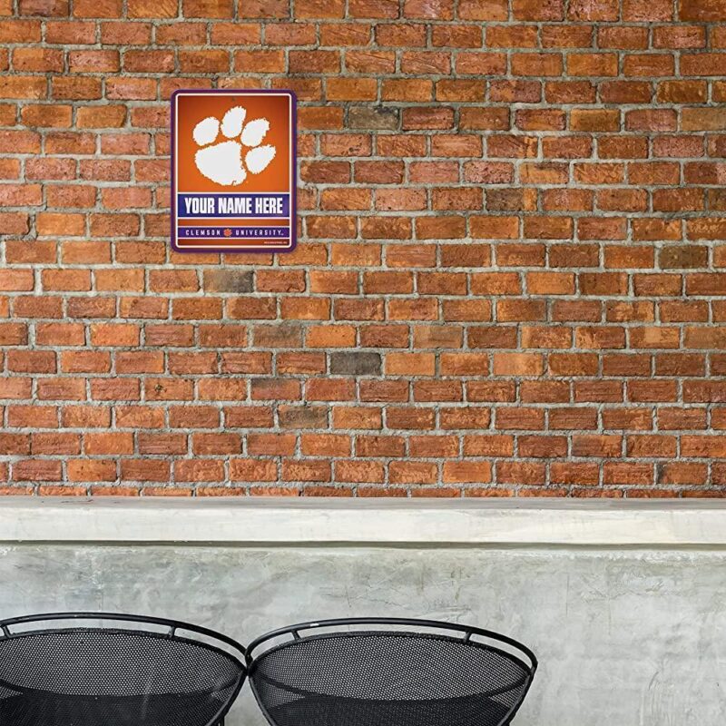 NCAA Clemson Tigers Personalized Custom Metal Parking Sign Wall Decor Indoor Ourdoor 1