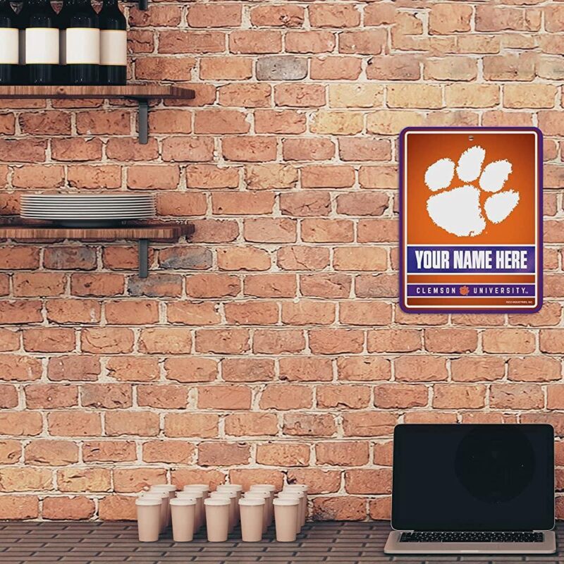 NCAA Clemson Tigers Personalized Custom Metal Parking Sign Wall Decor Indoor Ourdoor 2