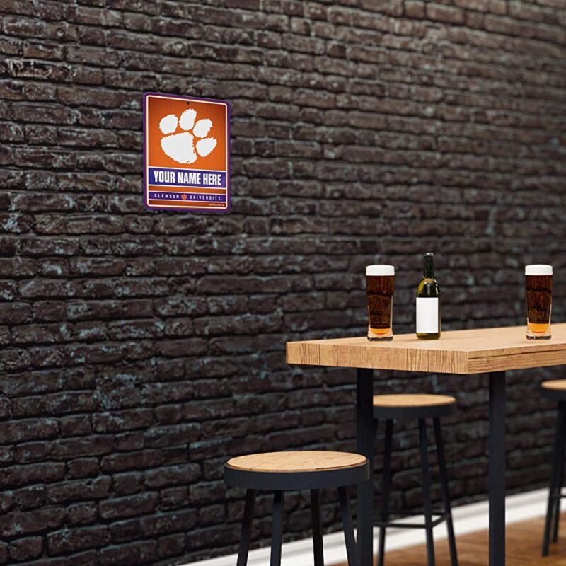 NCAA Clemson Tigers Personalized Custom Metal Parking Sign Wall Decor Indoor Ourdoor 4