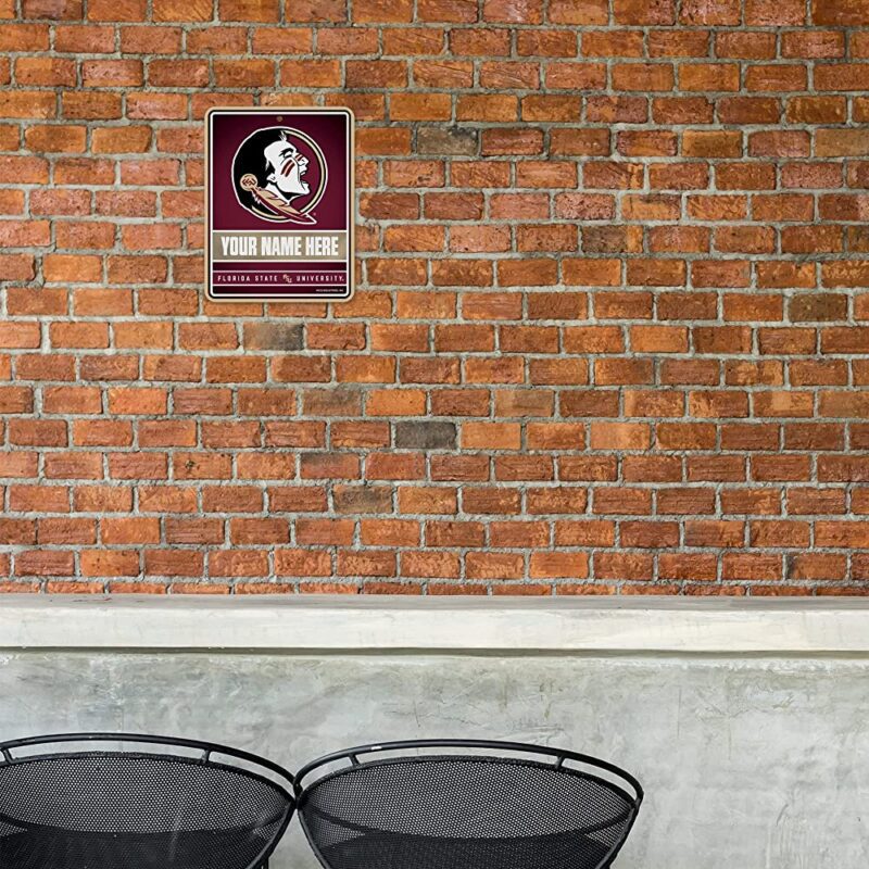 NCAA Florida State Seminoles Personalized Custom Metal Parking Sign Wall Decor Indoor Ourdoor 1