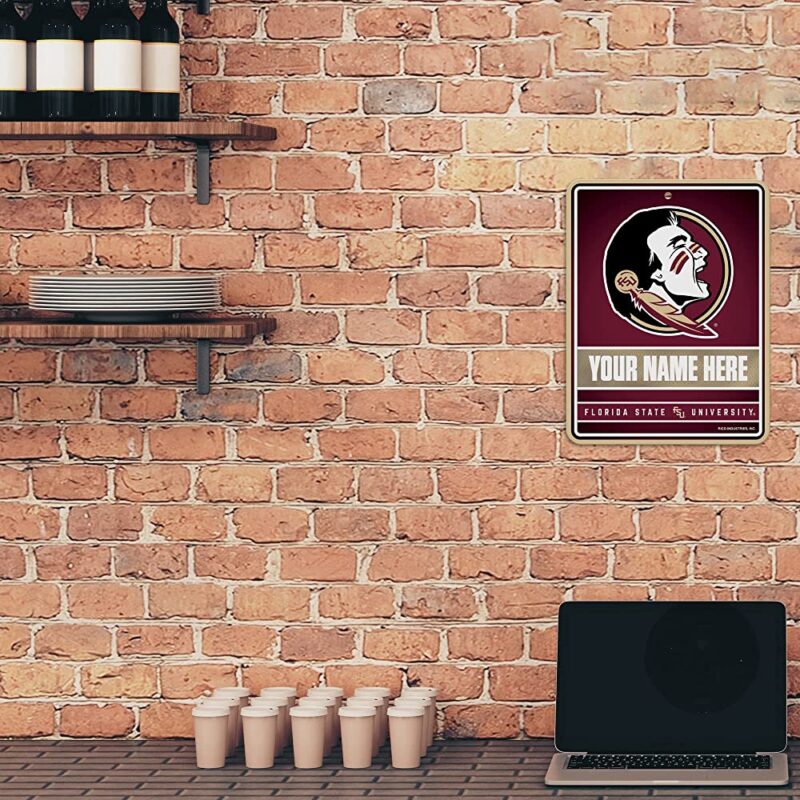 NCAA Florida State Seminoles Personalized Custom Metal Parking Sign Wall Decor Indoor Ourdoor 2