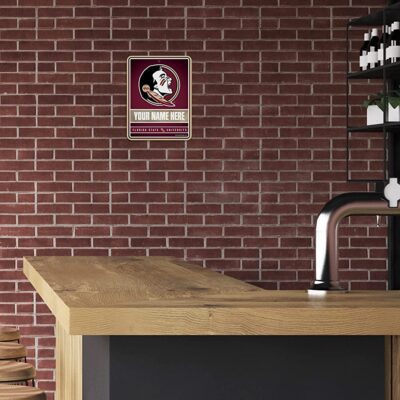 NCAA Florida State Seminoles Personalized Custom Metal Parking Sign Wall Decor Indoor Ourdoor 3