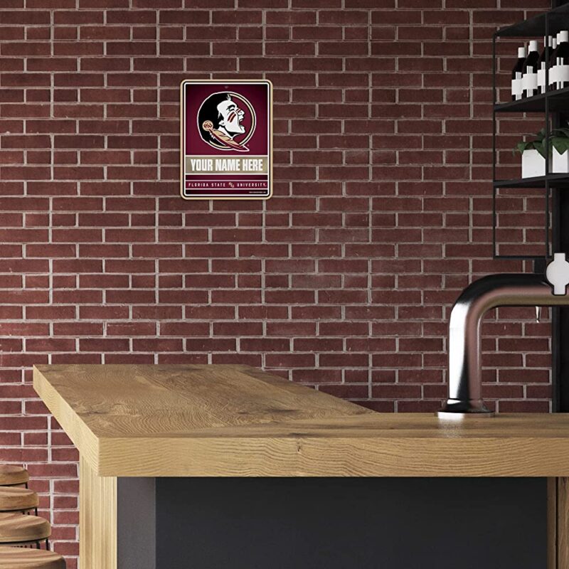 NCAA Florida State Seminoles Personalized Custom Metal Parking Sign Wall Decor Indoor Ourdoor 3