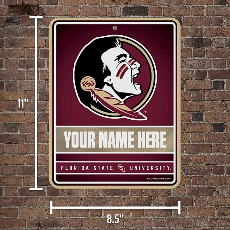 NCAA Florida State Seminoles Personalized Custom Metal Parking Sign Wall Decor Indoor Ourdoor 5
