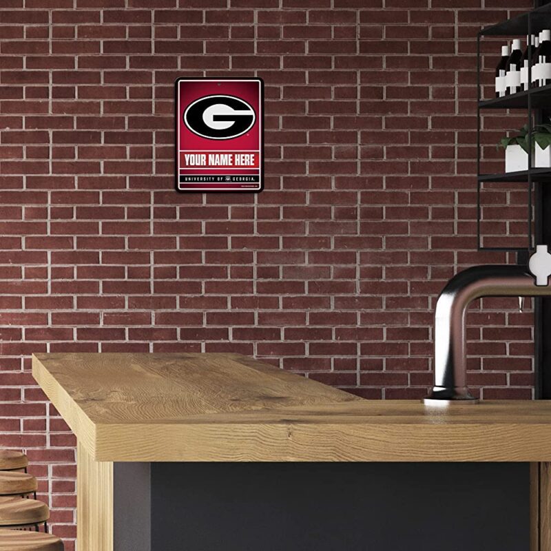 NCAA Georgia Bulldogs Personalized Custom Metal Parking Sign Wall Decor Indoor Ourdoor 3