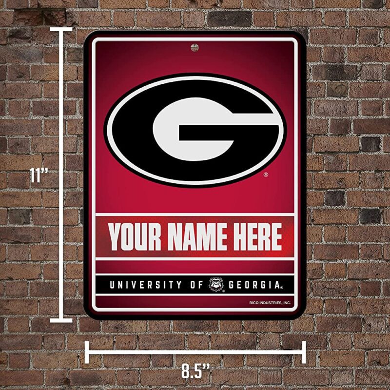 NCAA Georgia Bulldogs Personalized Custom Metal Parking Sign Wall Decor Indoor Ourdoor 5