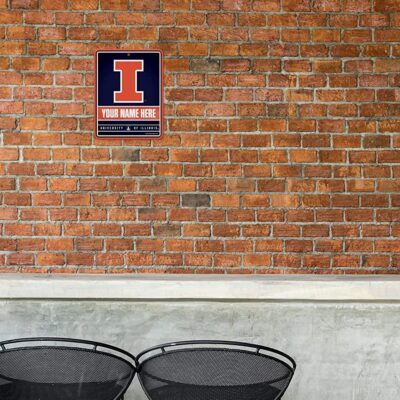 NCAA Illinois Fighting Illini Personalized Custom Metal Parking Sign Wall Decor Indoor Ourdoor 1